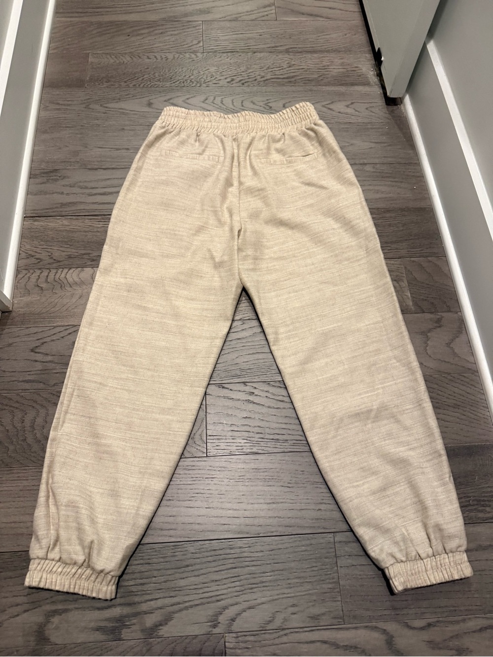 Peruvian Connection x Glenda Bailey Women's Beige Elastic-Waist Jogger Pants - Picture 5 of 5